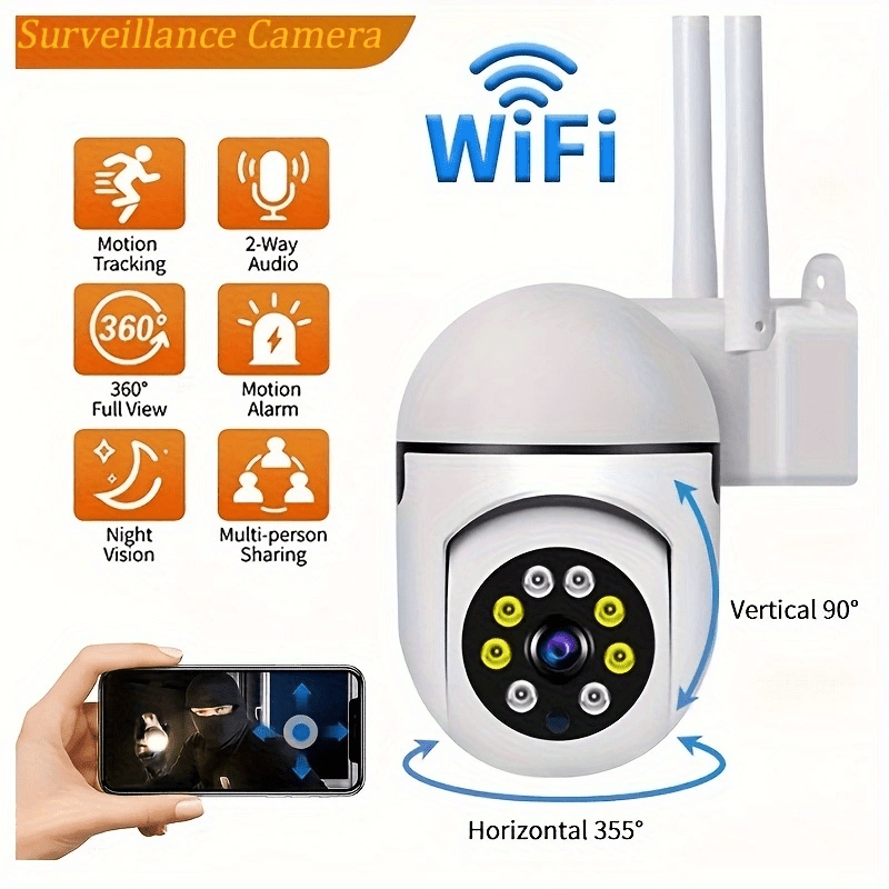 1080P Wi-Fi Security Camera with Pan/Tilt, Night Vision, Audio