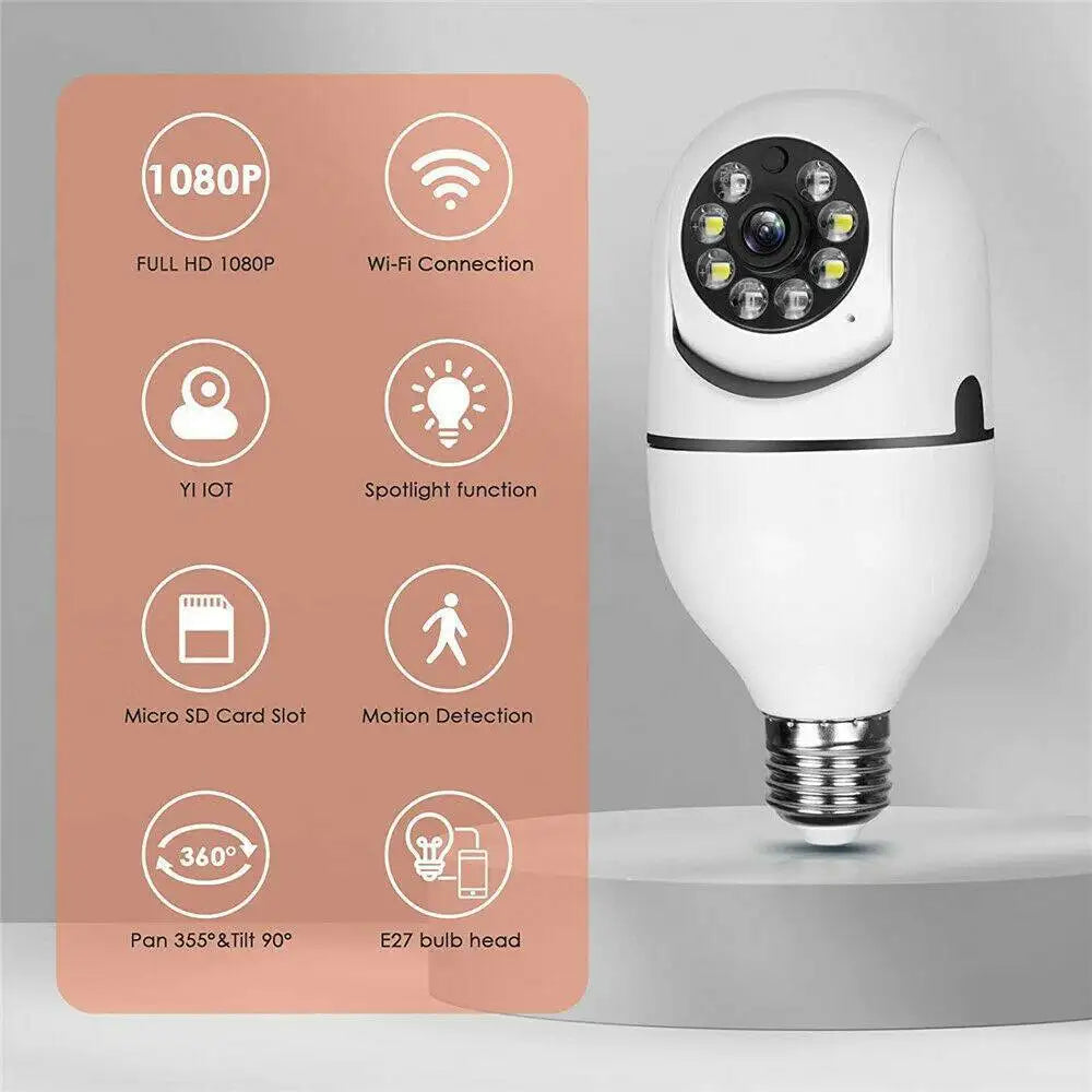 IR E27 1080P HD Wi-Fi Light Bulb Security Camera