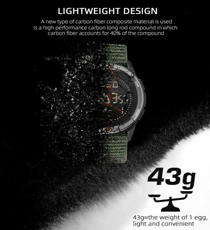 Outdoor Smart Watch with Pedometer, Compass, AMOLED Screen, Waterproof