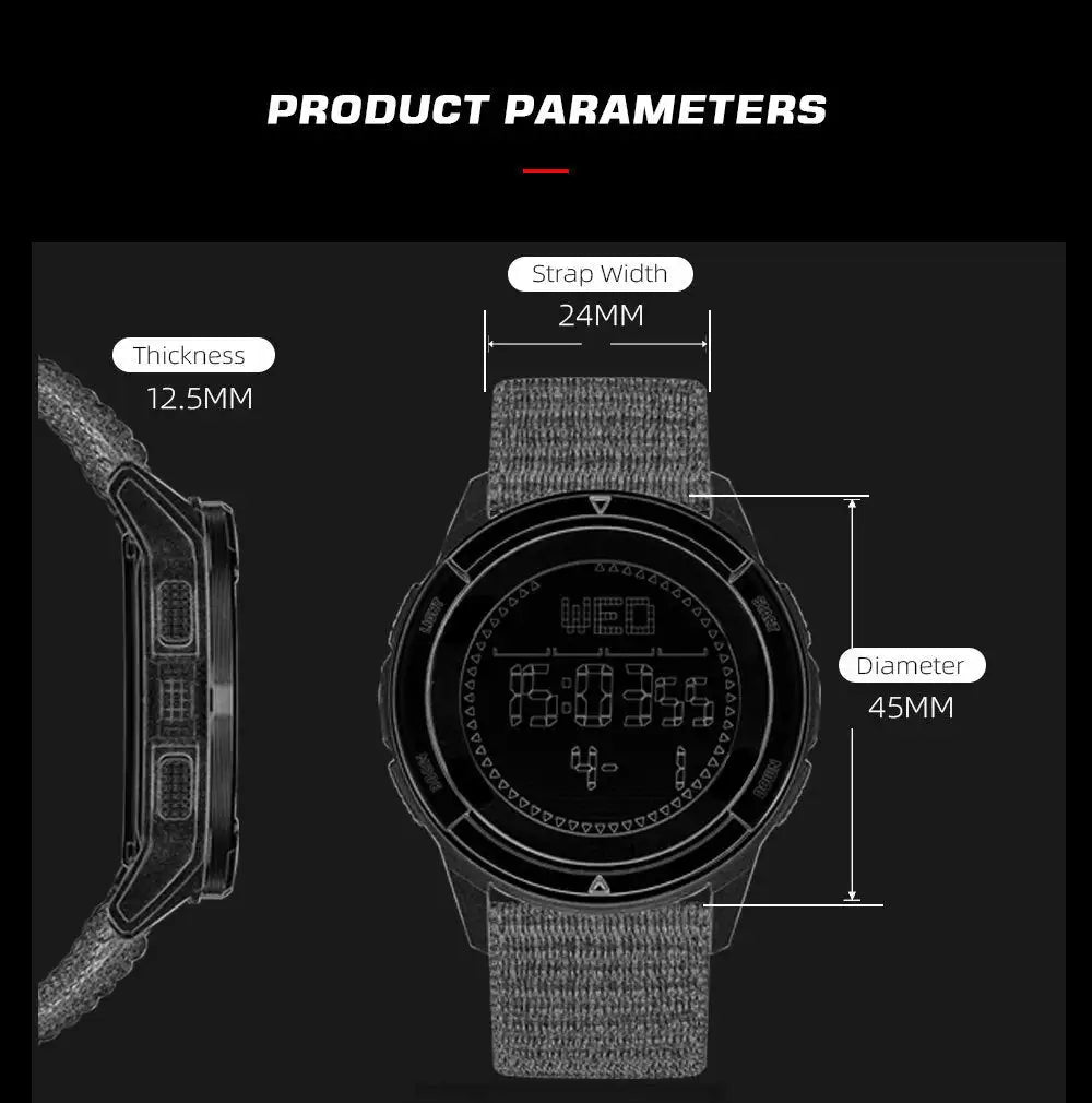Outdoor Smart Watch with Pedometer, Compass, AMOLED Screen, Waterproof