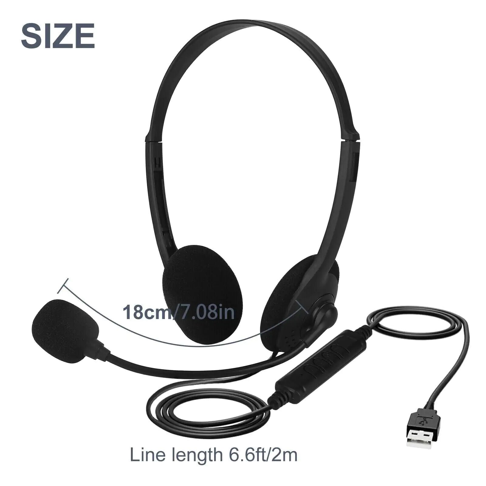 USB Noise Cancelling Headset with Microphone for PC Computer Calls