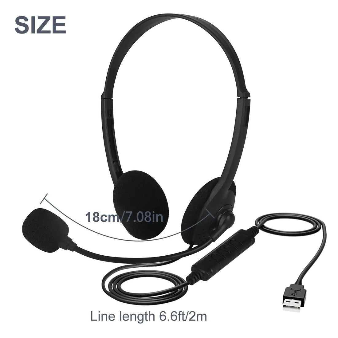 USB Noise Cancelling Headset with Microphone for PC Computer Calls