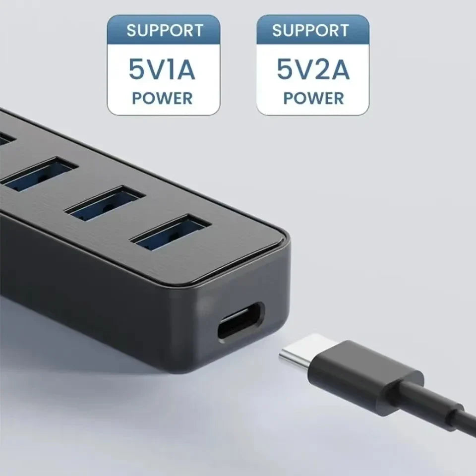 USB 3.0 Type-C 4-Port Hub with 20W Power Adapter