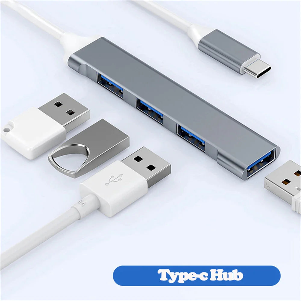 USB 3.0 4-Port Hub Type-C High-Speed Multiport Splitter