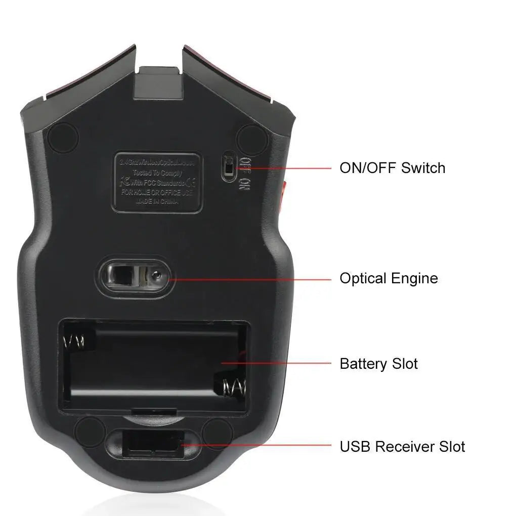 2.4G Wireless 1600DPI Gaming Mouse with 6 Buttons