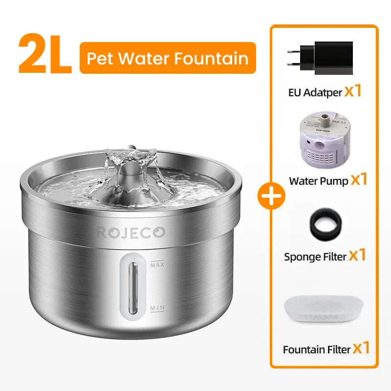 Stainless Steel Automatic Pet Water Fountain Smart Dispenser for Cats