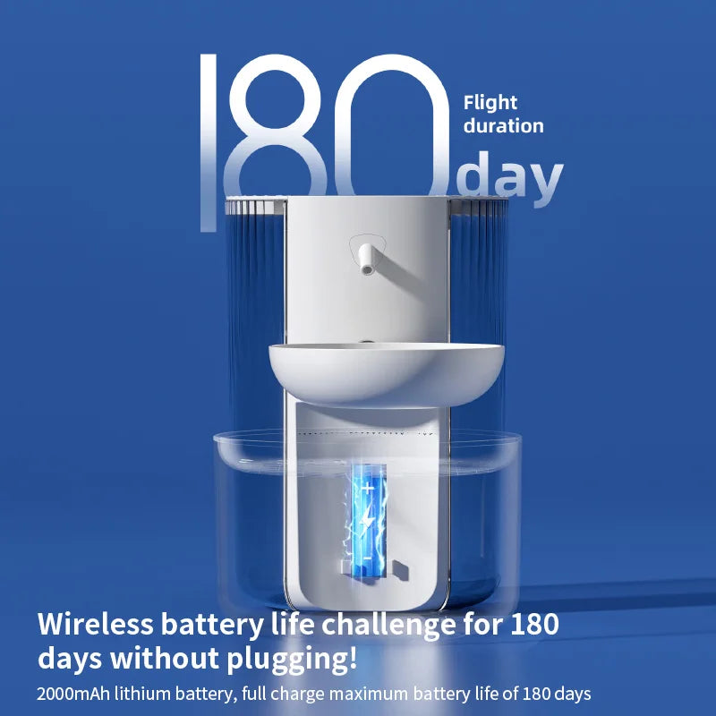 Smart Wireless Automatic Pet Water Dispenser Rechargeable Fountain for Cats