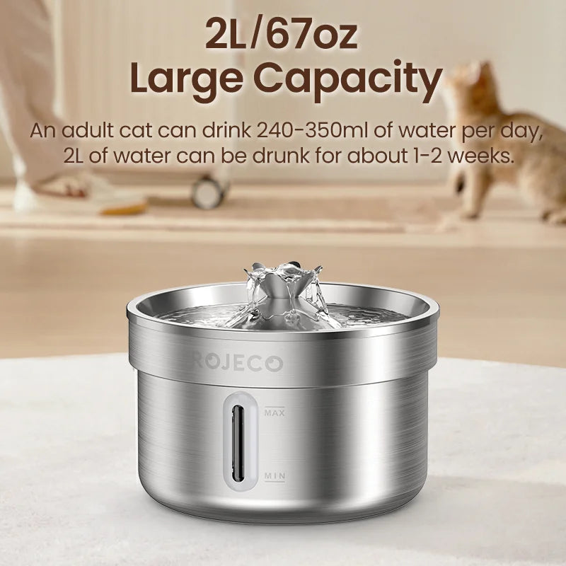 Stainless Steel Automatic Pet Water Fountain Smart Dispenser for Cats