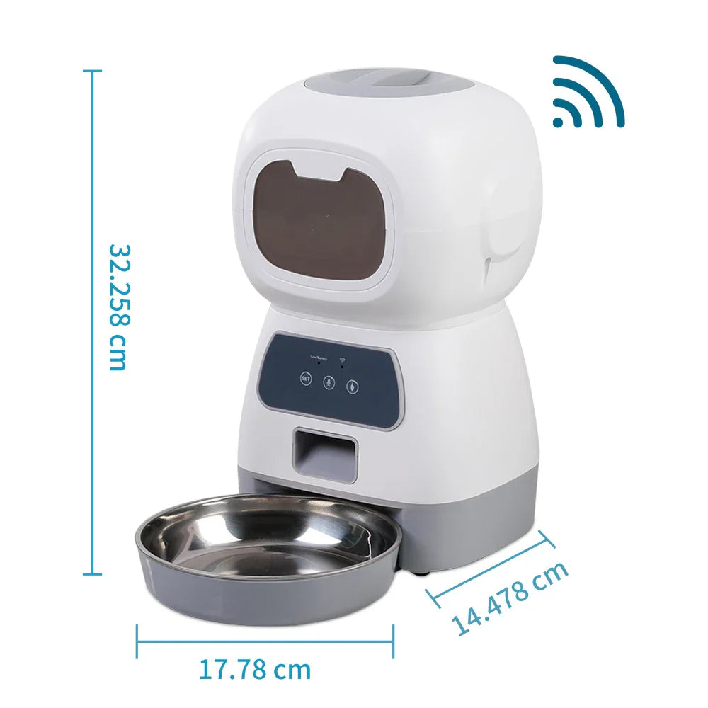 3.5L WiFi Smart Automatic Pet Feeder with Voice Recorder