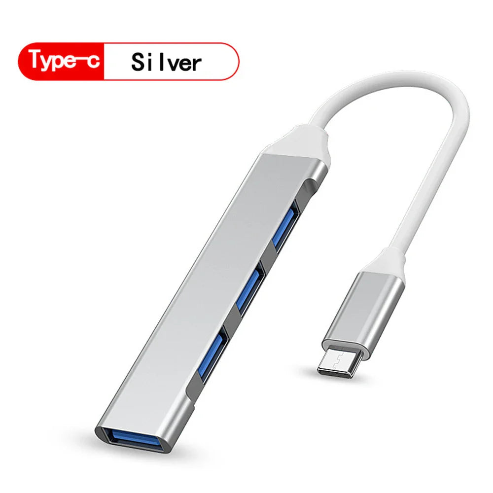 USB 3.0 4-Port Hub Type-C High-Speed Multiport Splitter
