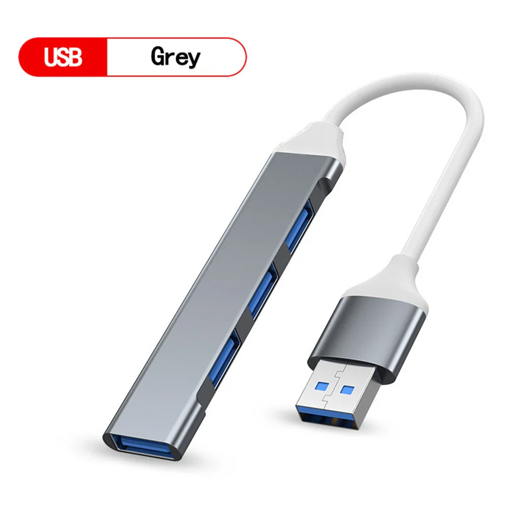 USB 3.0 4-Port Hub Type-C High-Speed Multiport Splitter