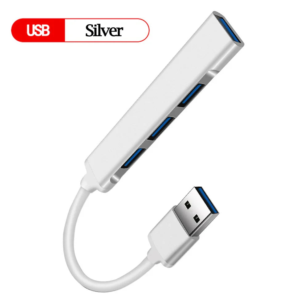 USB 3.0 4-Port Hub Type-C High-Speed Multiport Splitter