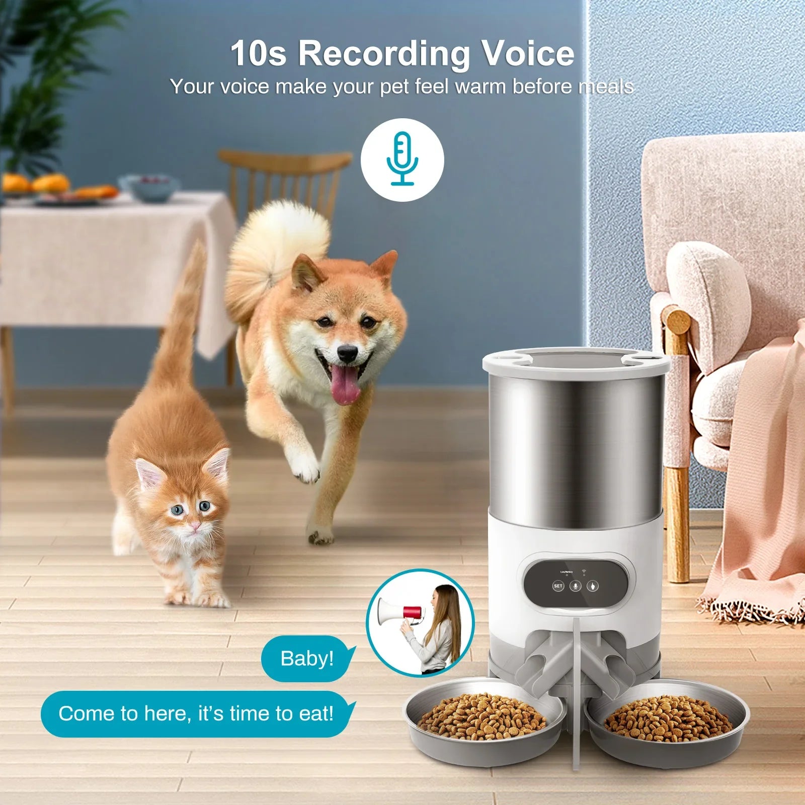 Smart App Pet Feeder for Cats and Dogs with Remote Control