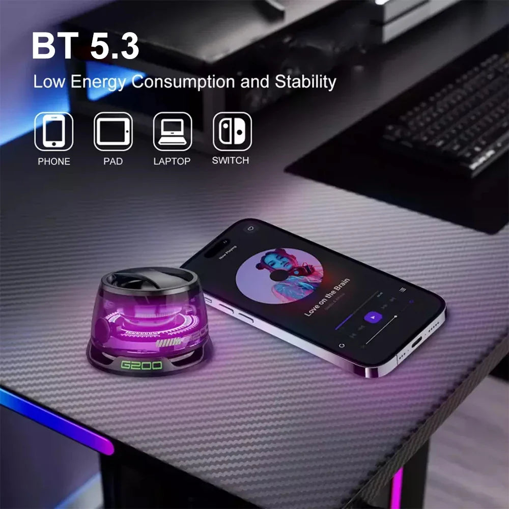 Multifunctional Bluetooth 5.3 Mini Speaker with RGB Lights and Holder