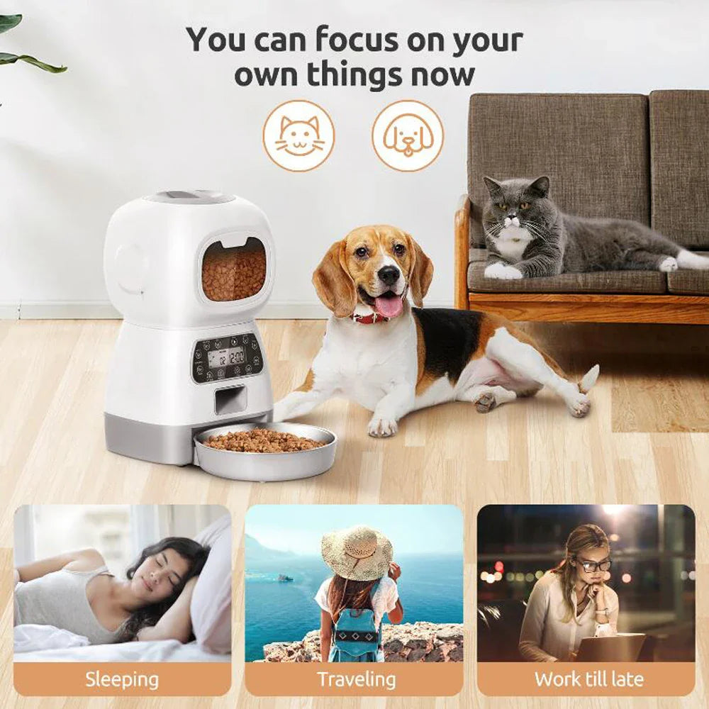 3.5L WiFi Smart Automatic Pet Feeder with Voice Recorder