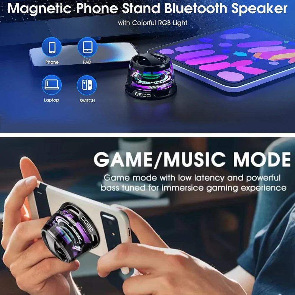 Multifunctional Bluetooth 5.3 Mini Speaker with RGB Lights and Holder