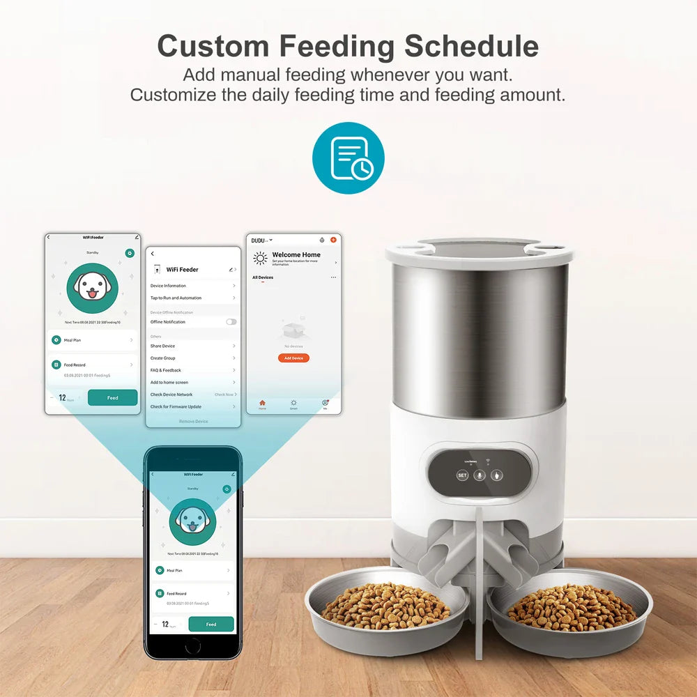 Smart App Pet Feeder for Cats and Dogs with Remote Control