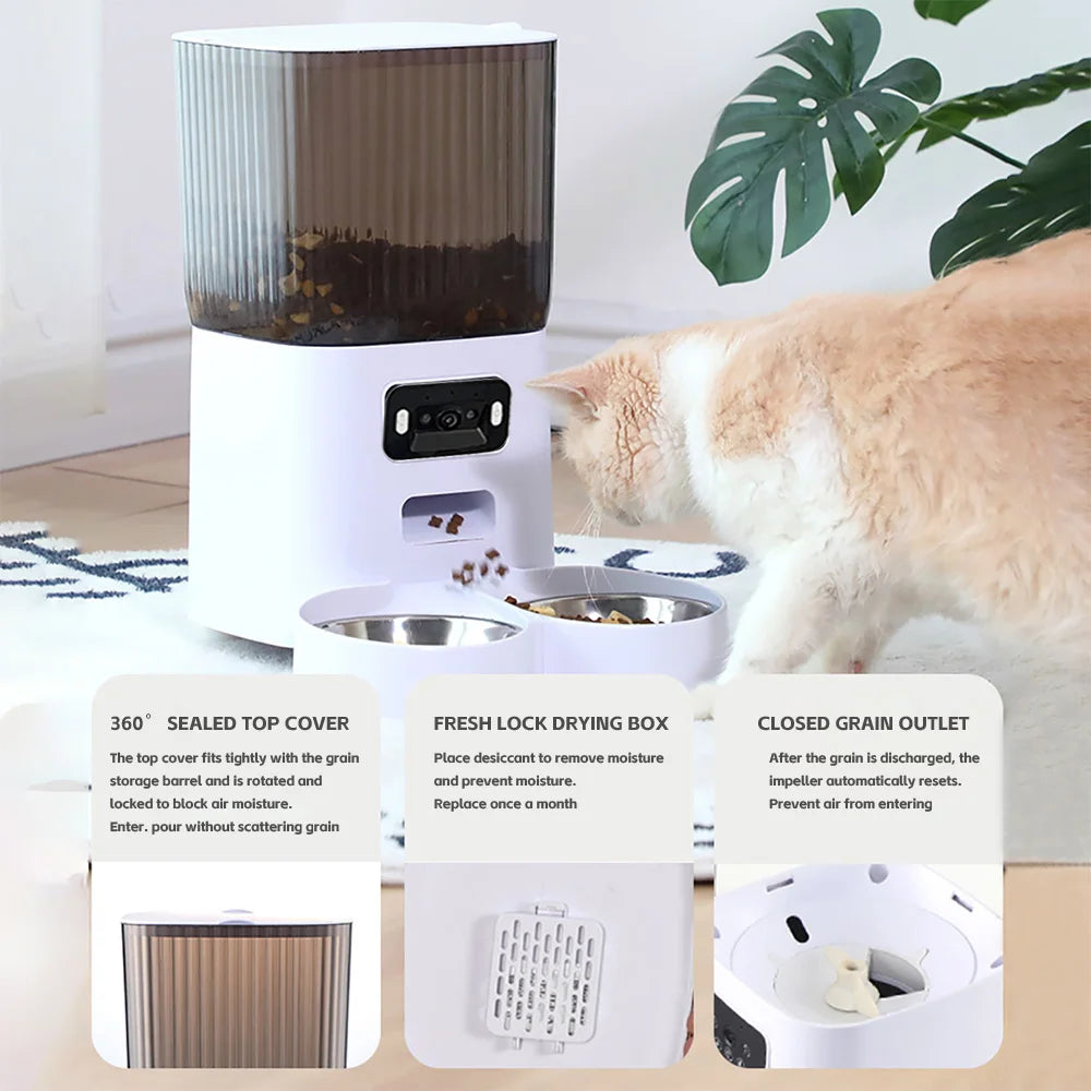 5L Smart Automatic Cat Feeder with Camera and Voice Recorder