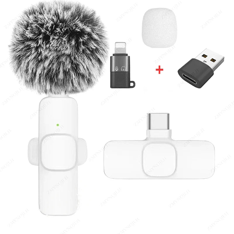 Wireless Lavalier Microphone Portable Mini Mic for Phone, PC, Camera