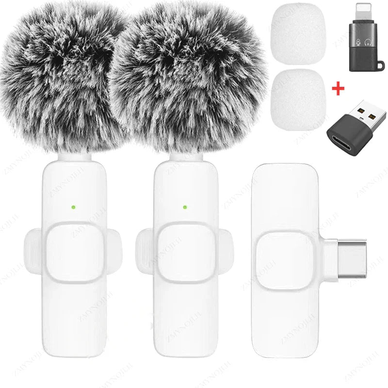 Wireless Lavalier Microphone Portable Mini Mic for Phone, PC, Camera