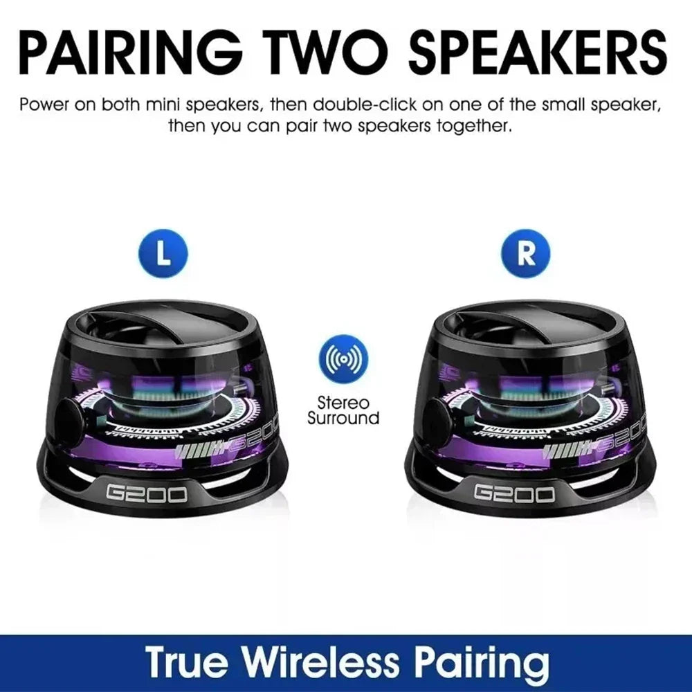 Multifunctional Bluetooth 5.3 Mini Speaker with RGB Lights and Holder