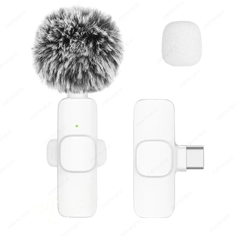 Wireless Lavalier Microphone Portable Mini Mic for Phone, PC, Camera