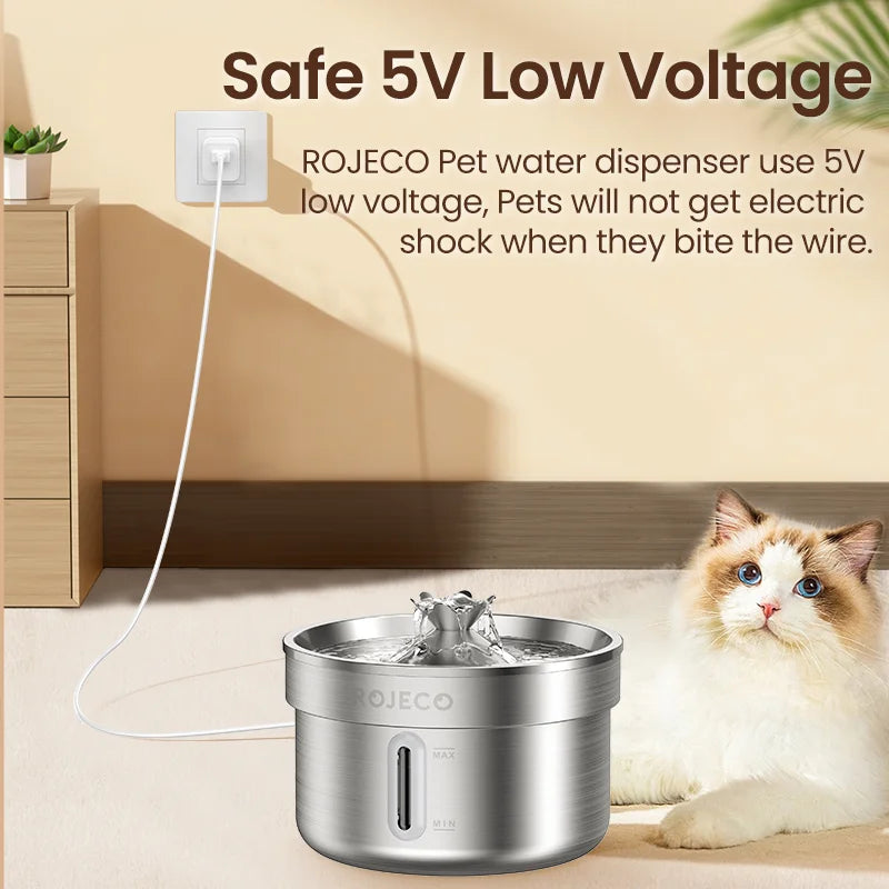 Stainless Steel Automatic Pet Water Fountain Smart Dispenser for Cats