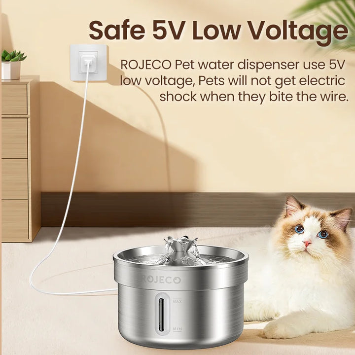 Stainless Steel Automatic Pet Water Fountain Smart Dispenser for Cats