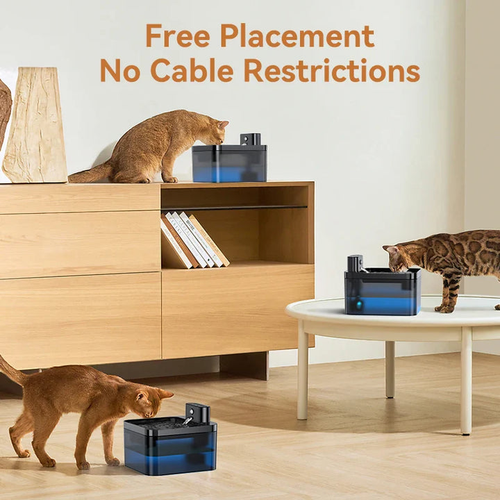Wireless Automatic Cat Water Fountain 2600mAh with Infrared Sensor