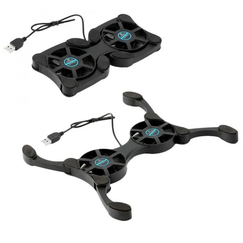 Foldable Laptop Cooling Pad with Dual USB Fans Portable Stand