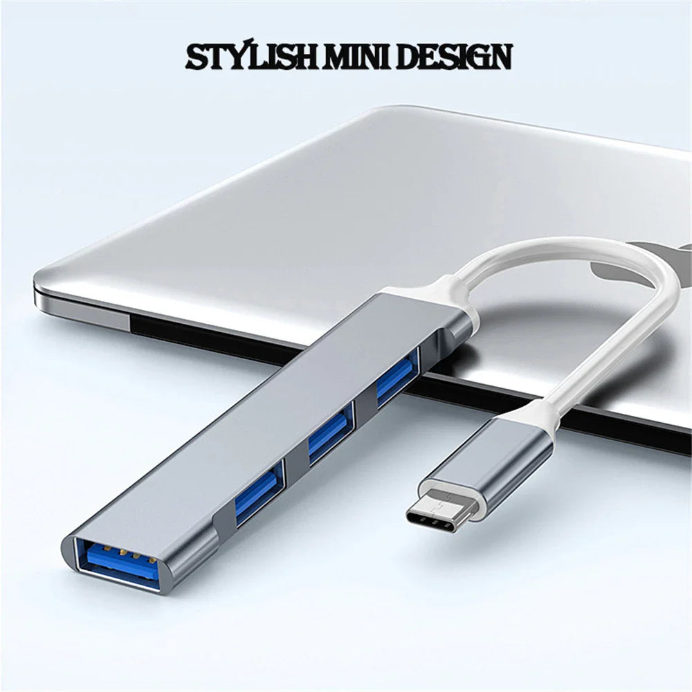 USB 3.0 4-Port Hub Type-C High-Speed Multiport Splitter