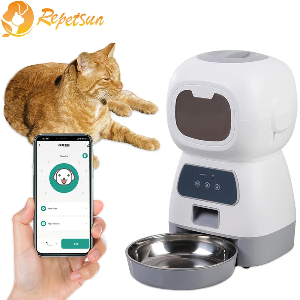 3.5L WiFi Smart Automatic Pet Feeder with Voice Recorder