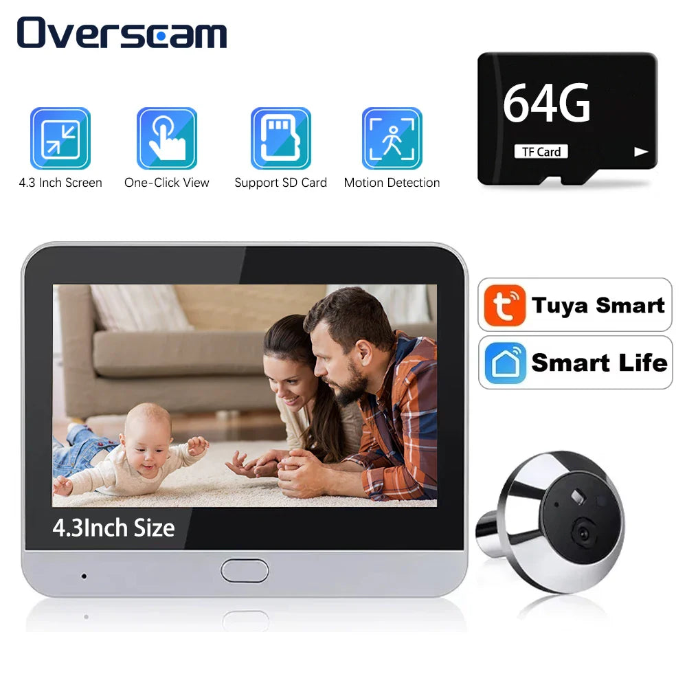 Mini 5MP Tuya Smart WiFi Digital Door Viewer with Night Vision