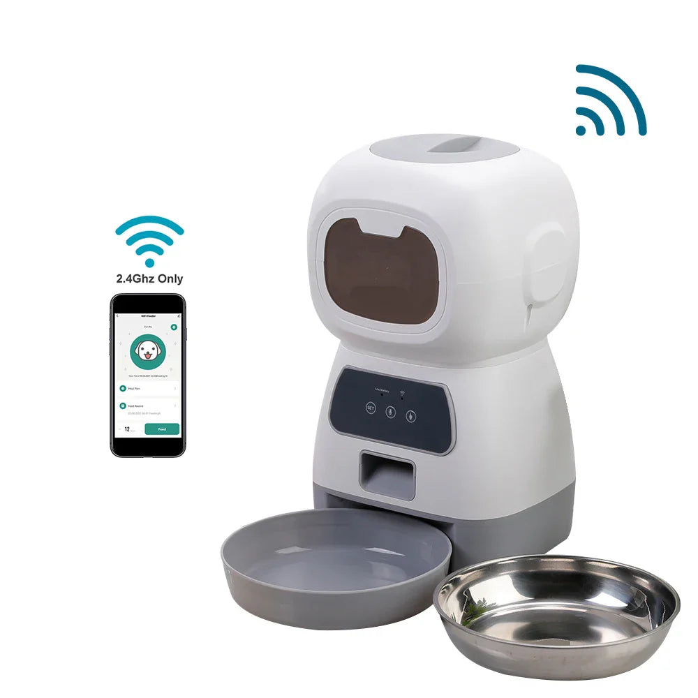 3.5L WiFi Smart Automatic Pet Feeder with Voice Recorder