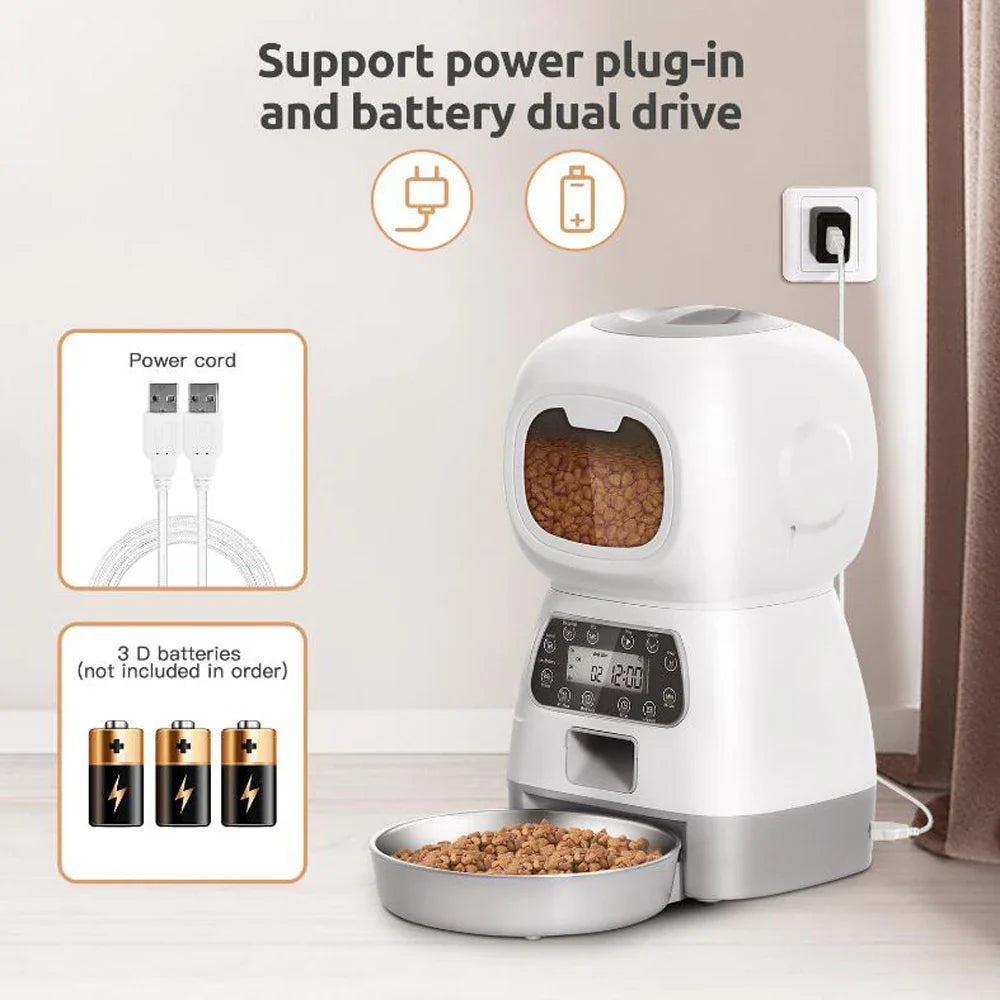 3.5L WiFi Smart Automatic Pet Feeder with Voice Recorder