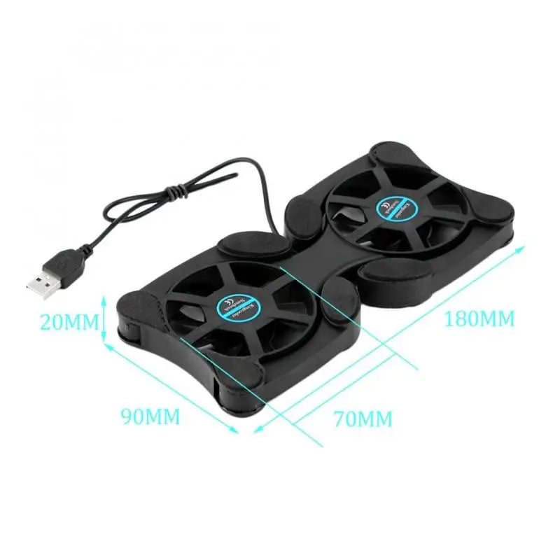 Foldable Laptop Cooling Pad with Dual USB Fans Portable Stand