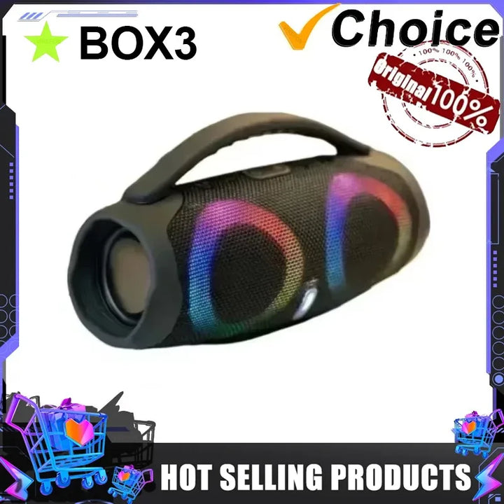 100W Portable Waterproof Bluetooth Speaker with RGB Lights and TWS