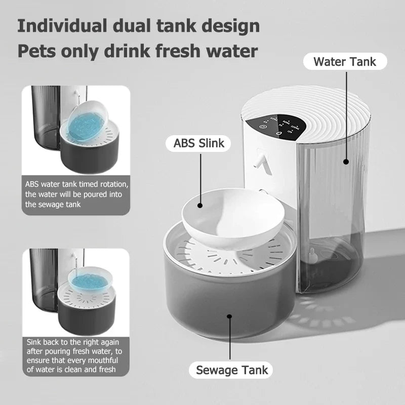3L Wireless Automatic Pet Water Fountain Rechargeable Smart Dispenser