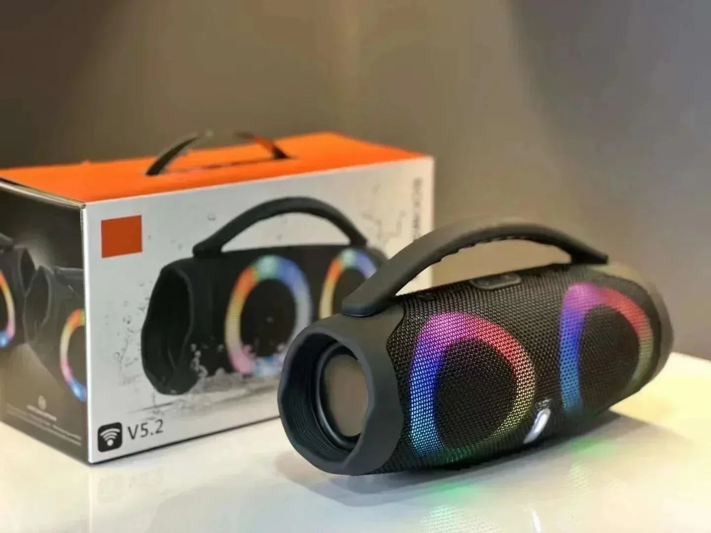 100W Portable Waterproof Bluetooth Speaker with RGB Lights and TWS