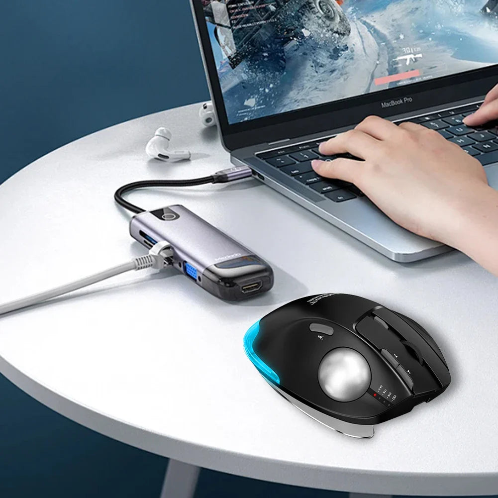 Vertical 2.4G Gaming Mouse Ergonomic 4800DPI Adjustable for PC