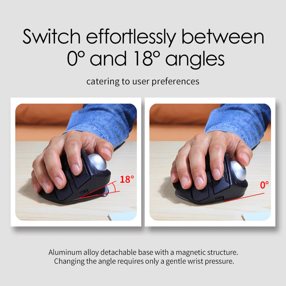 Vertical 2.4G Gaming Mouse Ergonomic 4800DPI Adjustable for PC