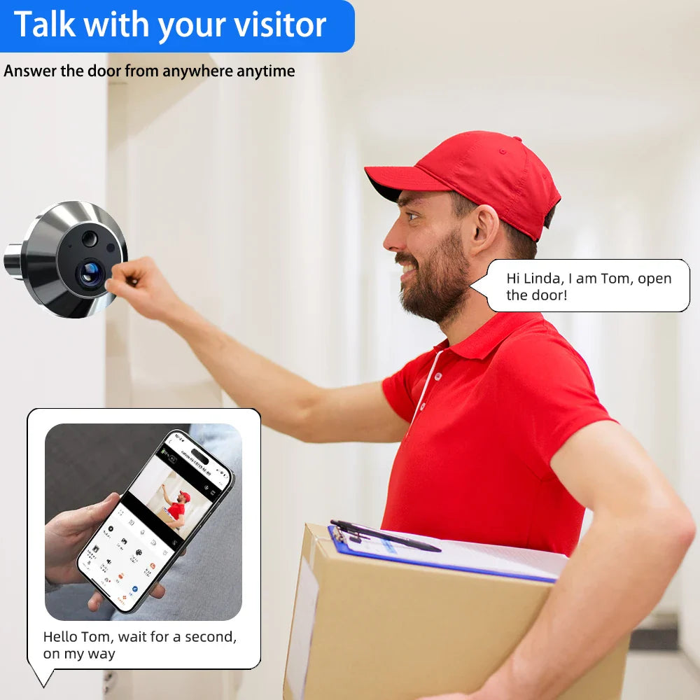 Mini 5MP Tuya Smart WiFi Digital Door Viewer with Night Vision