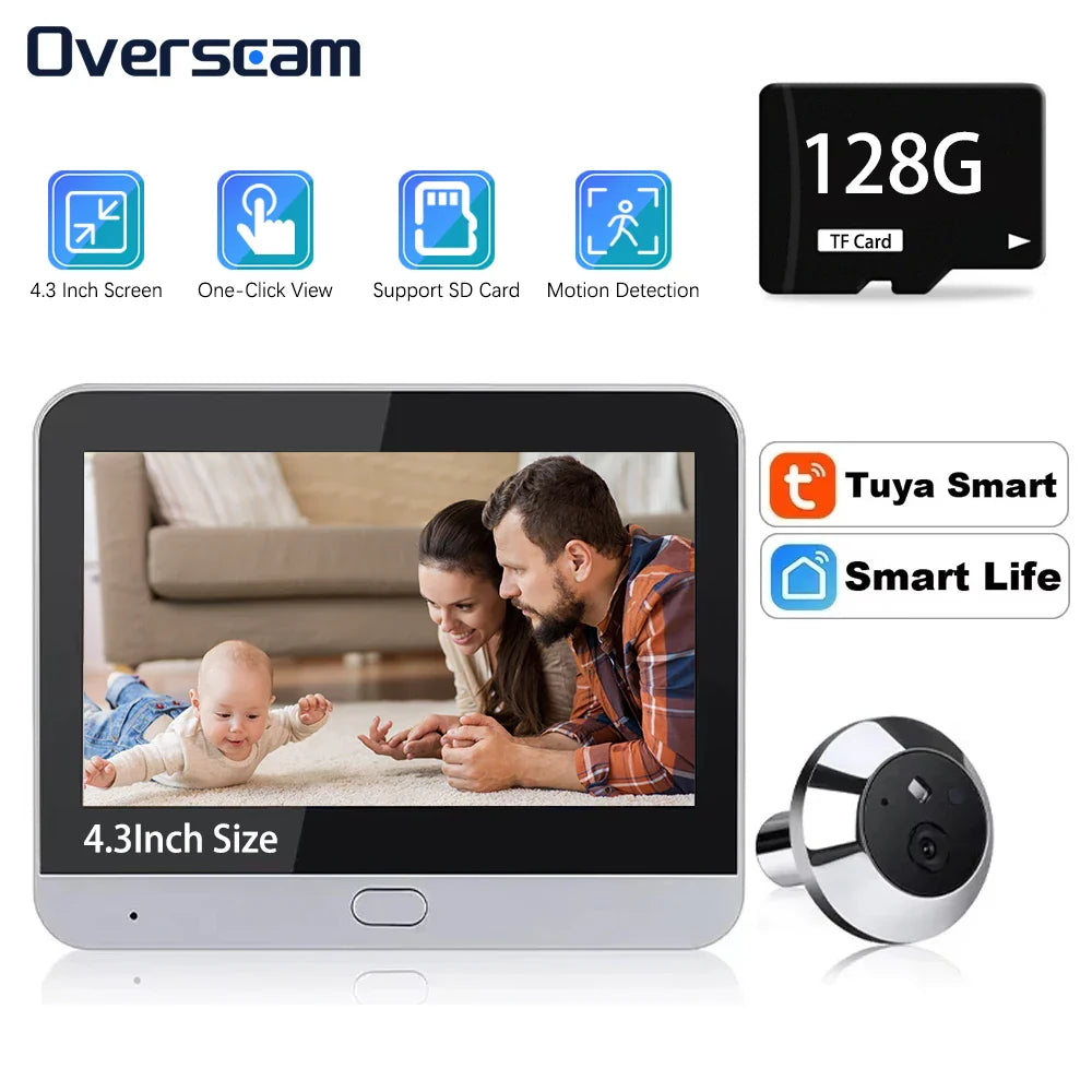 Mini 5MP Tuya Smart WiFi Digital Door Viewer with Night Vision
