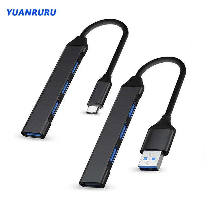 USB 3.0 4-Port Hub Type-C High-Speed Multiport Splitter