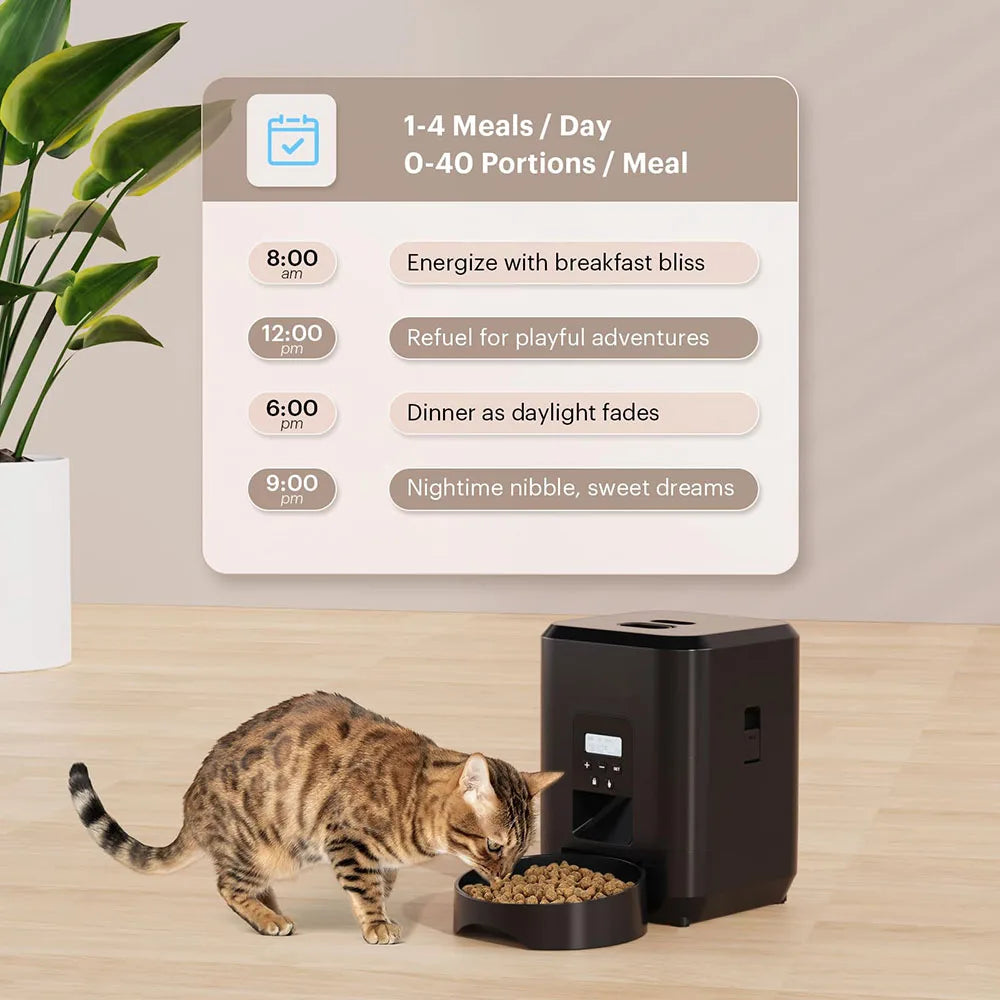 Smart Automatic Pet Feeder for Cats and Dogs with Timer