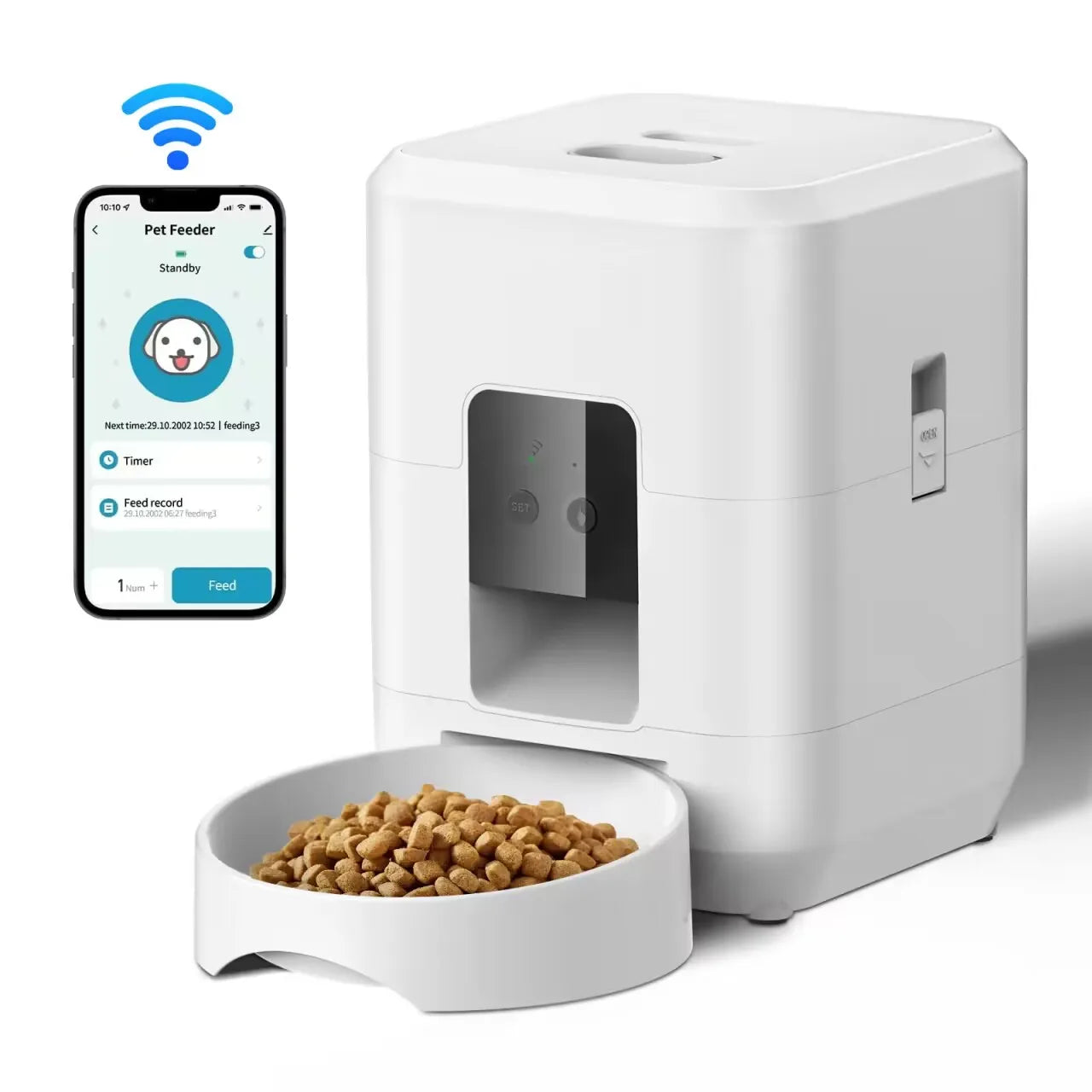 Smart Automatic Pet Feeder for Cats and Dogs with Timer