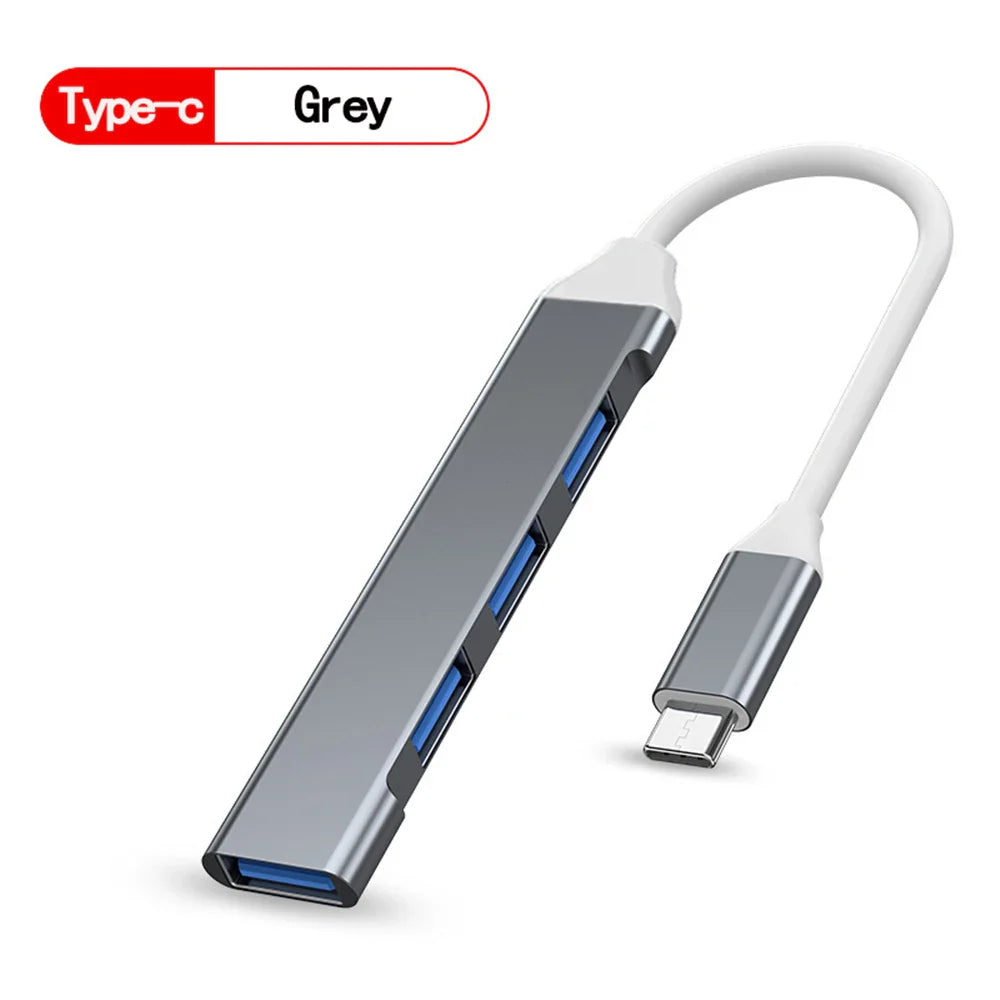 USB 3.0 4-Port Hub Type-C High-Speed Multiport Splitter