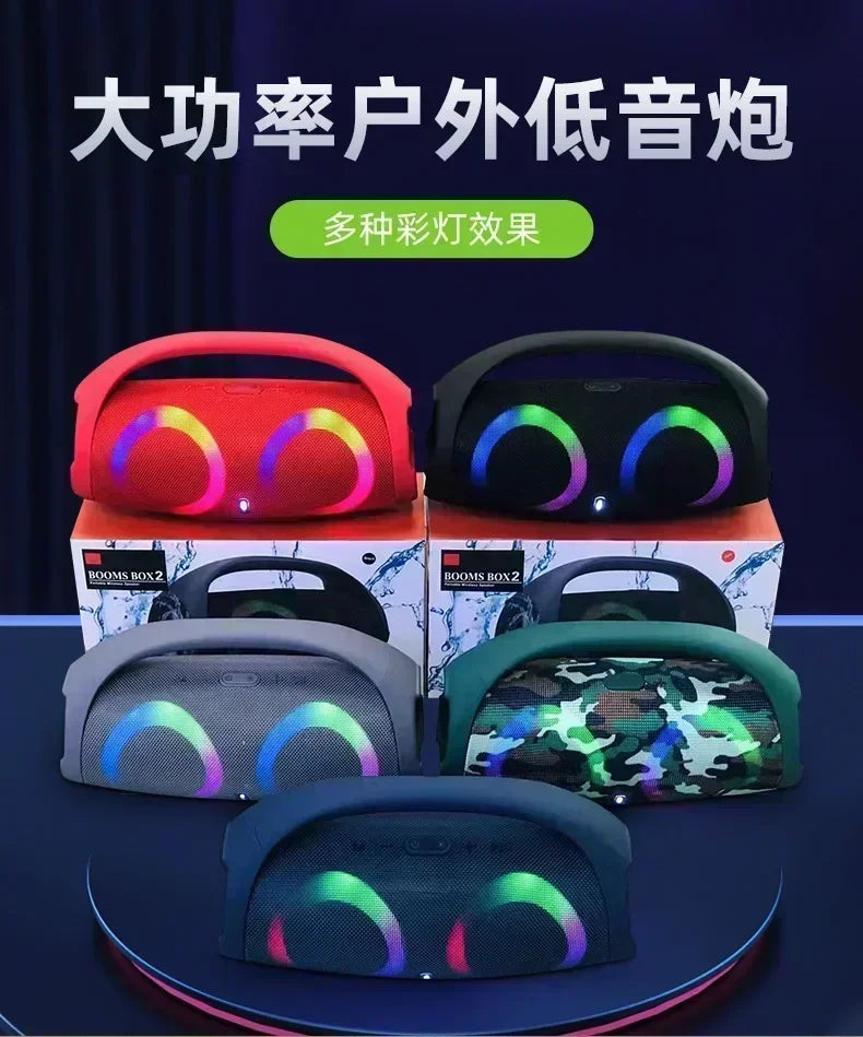 100W Portable Waterproof Bluetooth Speaker with RGB Lights and TWS