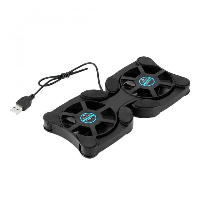 Foldable Laptop Cooling Pad with Dual USB Fans Portable Stand