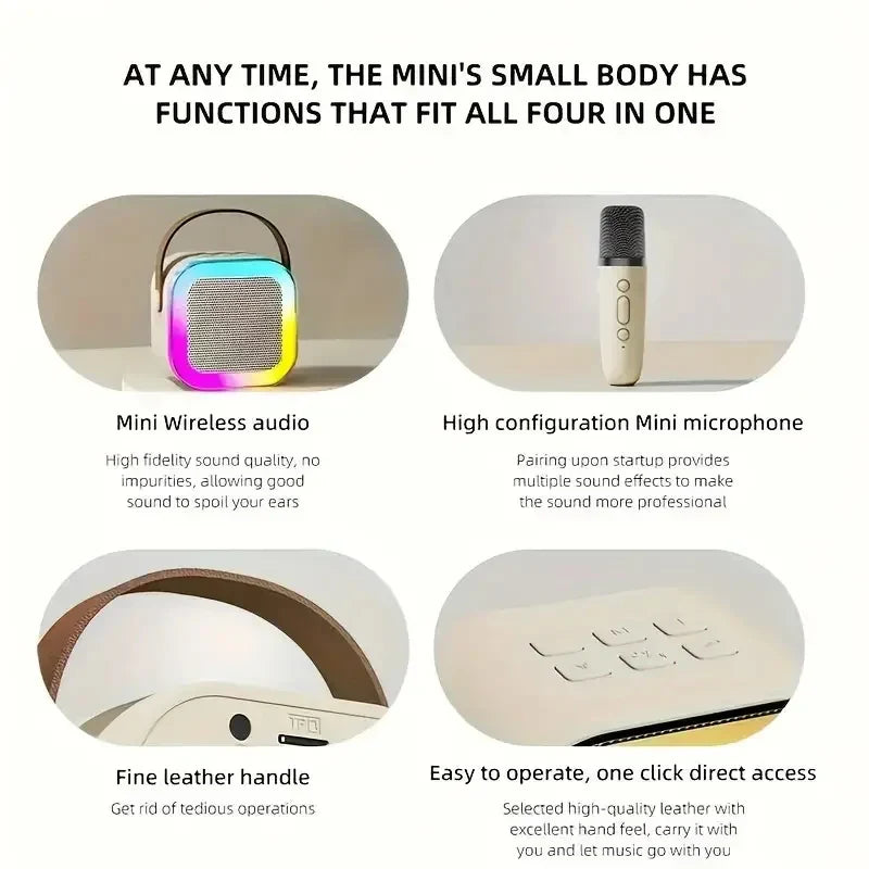 K12 Portable Karaoke Machine Bluetooth 5.3 PA Speaker System